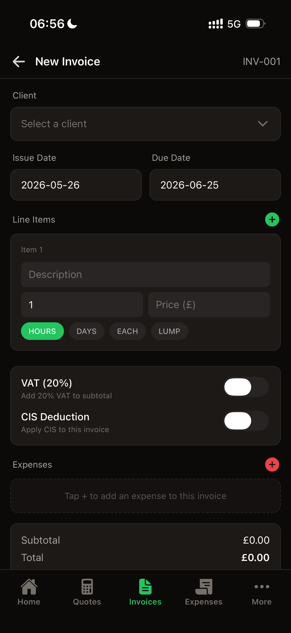 Site Books mobile tax workflow screen