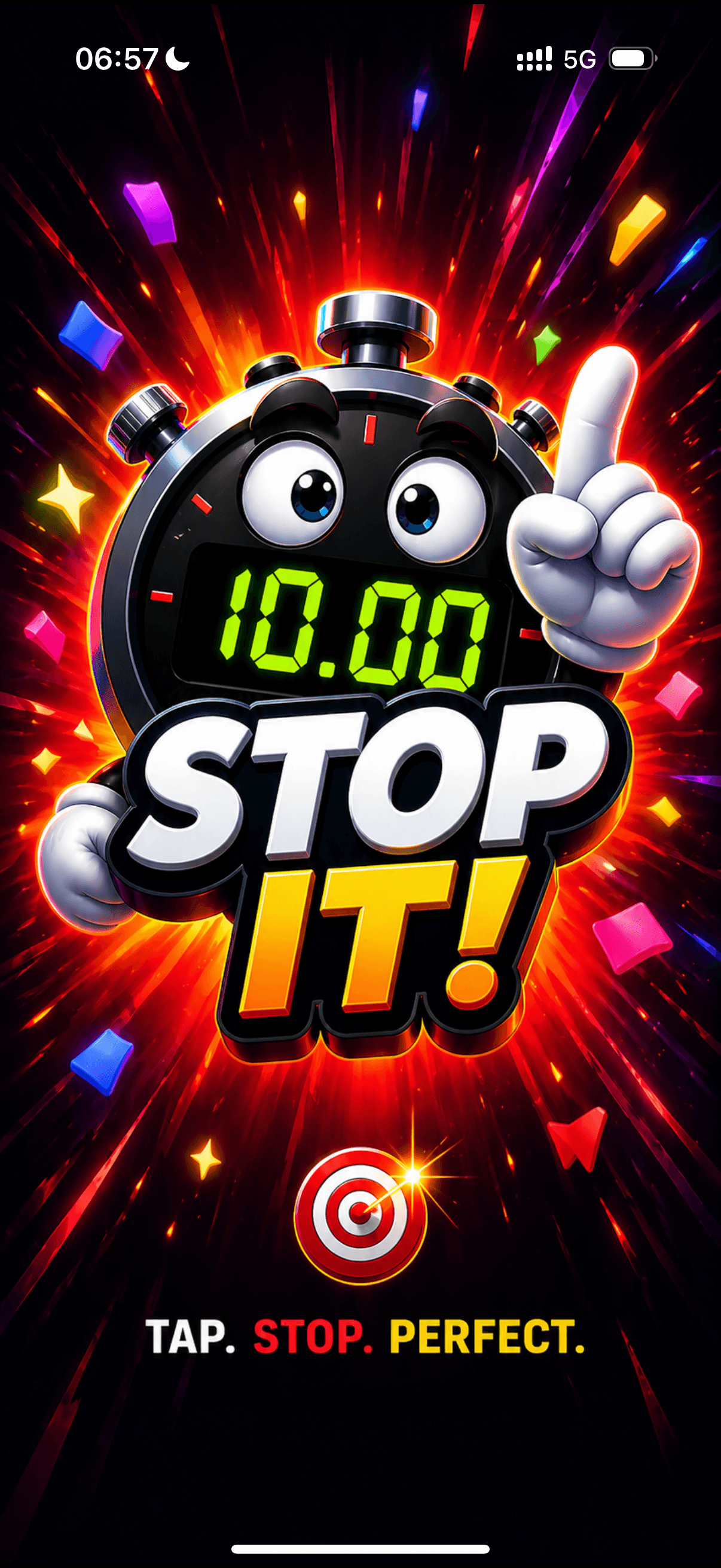 Stop It mobile timing game start screen