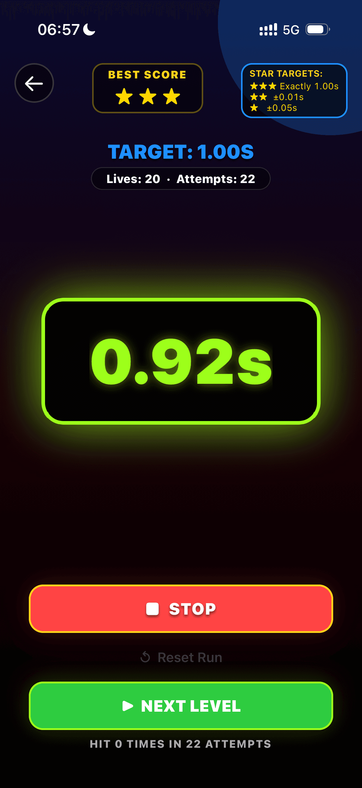 Stop It mobile arcade screen